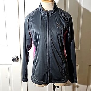 Sun Mountain womens rainflex waterproof breathable, jacket pink/gray. Me…